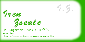 iren zsemle business card